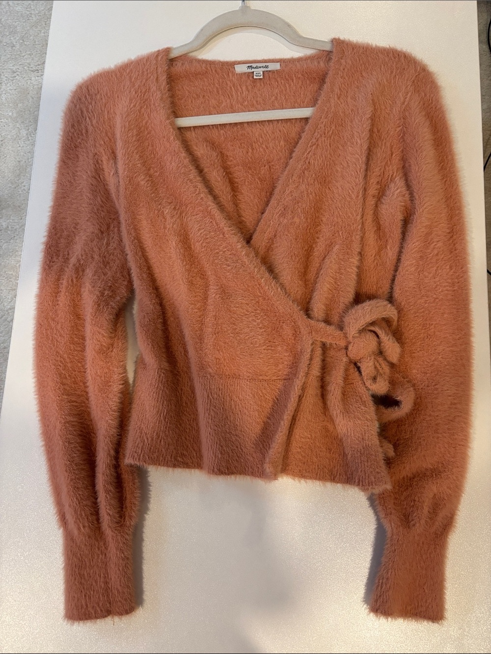 Madewell Plush Wrap Cardigan in Warm Rust